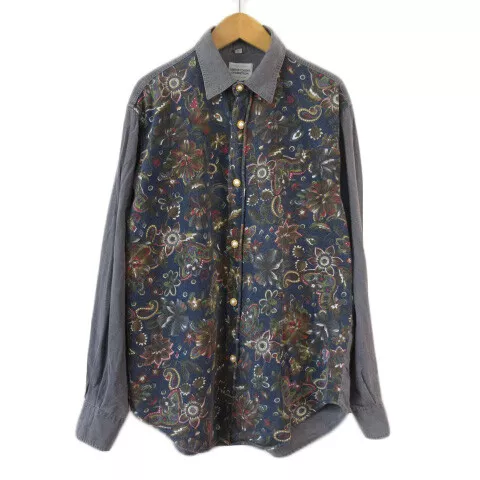 UNITED COLORS OF Benetton Vintage Italian Shirt Floral Pattern Long ...
