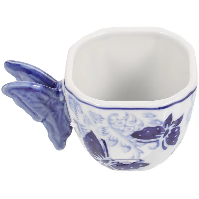 Chinese Style Tea Cup Small Coffee Mug Blue White Porcelain Ceramics