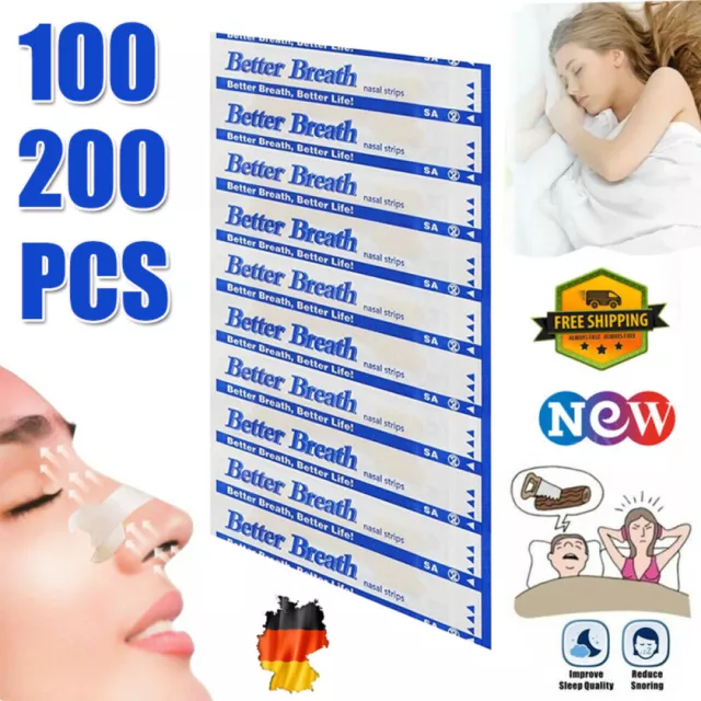 100/200PC Nasenpflaster Nasenstrips Better Breath Besser Atmen DE Aktionspreis!