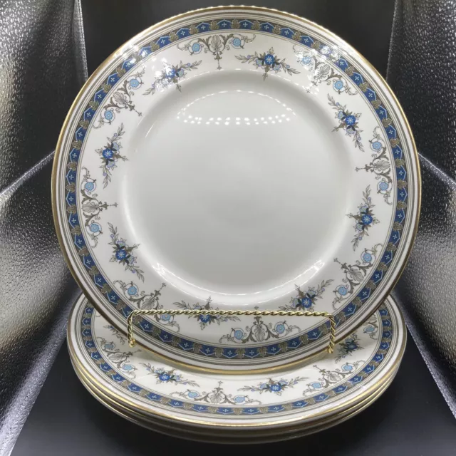 Minton Grasmere Blue Dinner Plates Fine Bone China 10 5/8” Set Of 4 England 2