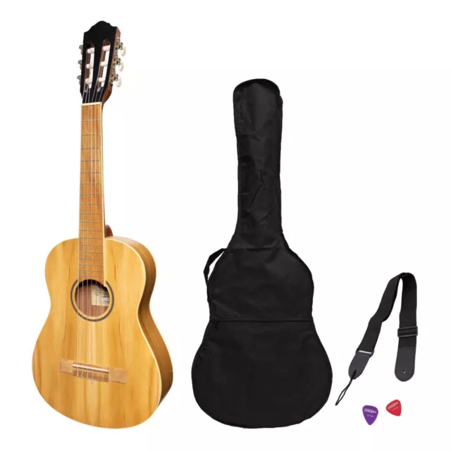 Martinez 1/2 Size Student Classical Guitar Pack with Built In Tuner (Jati-Teakwo