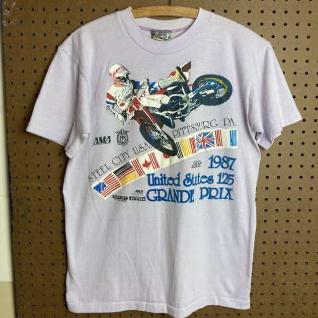 VINTAGE MOTOCROSS SUPERCROSS Dirt Bike T-shirt 80s United States 125 ...