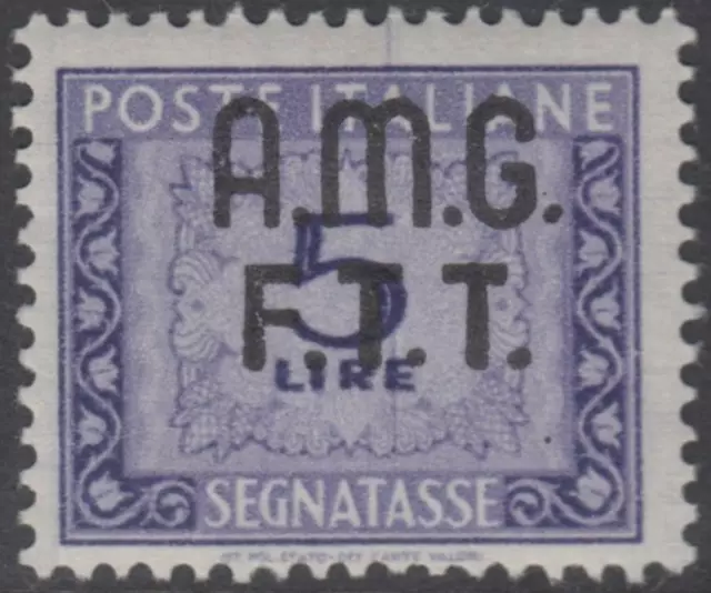 Italy Trieste A (AMG-FTT) - Segnatasse Sassone n.9d cv 700$ Variety MH*