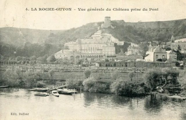 Carte LA ROCHE GUYON Vue générale du château prise du Pont