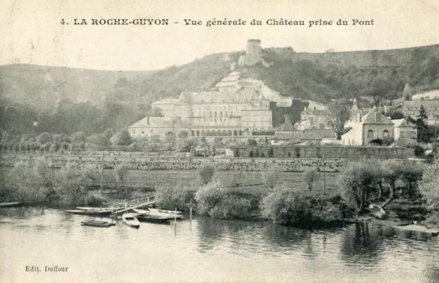 Carte LA ROCHE GUYON Vue générale du château prise du Pont