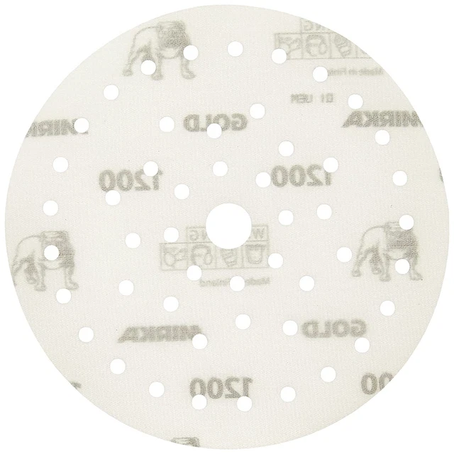 Mirka Gold Film Multifit 6'' Sandpaper Grit 1200, 50 Pack 6 inch Sanding Discs