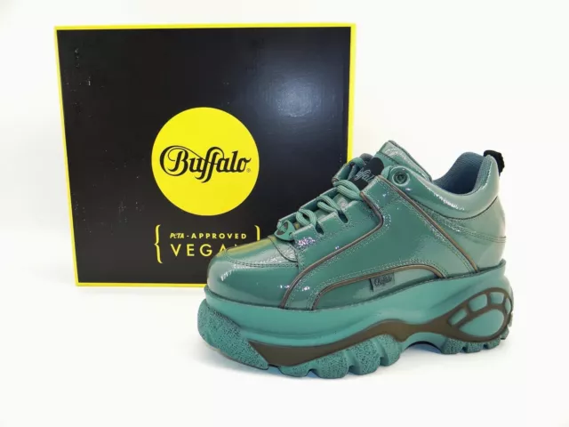 Sneaker Buffalo Vegan 1339-14 2.0 plateau plateau olio blu scarpe donna 39