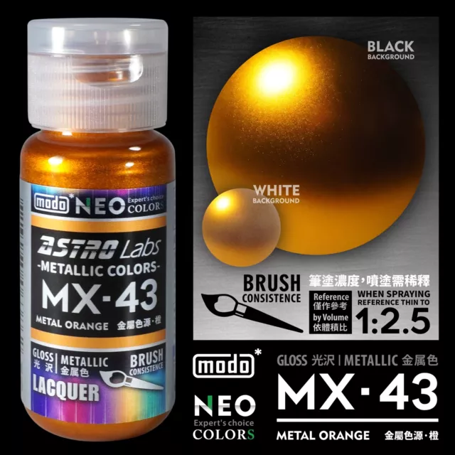 modo NEO Astro Labs Metallic Color Lacquer Paint MX-43 Metal Orange (30ml)