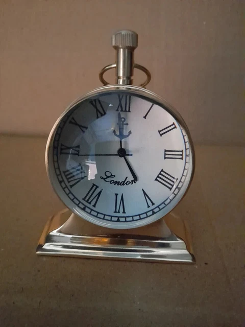 Reloj de escritorio de mesa trofeo hecho a mano de latón reloj de Londres náutico marino hora del hogar