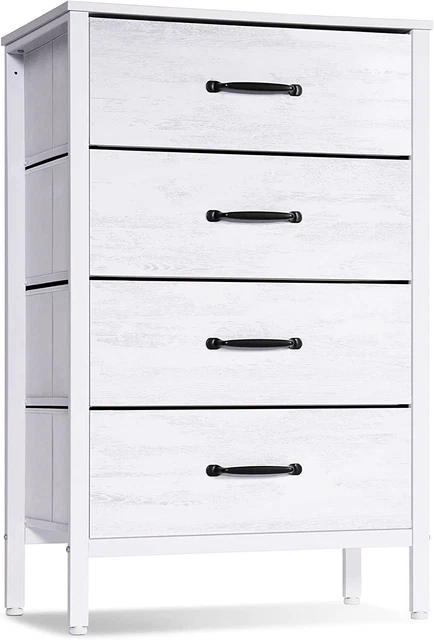 LYNCOHOME White Dresser for Bedroom, Chest of 4 Drawers 4 drawer,
