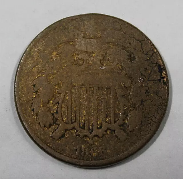 1866 US TWO 2 Cent Piece Actual Coin Pictured