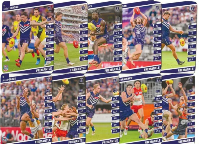 2024 Teamcoach Fremantle Common Base Team Set 10 Cards Afl