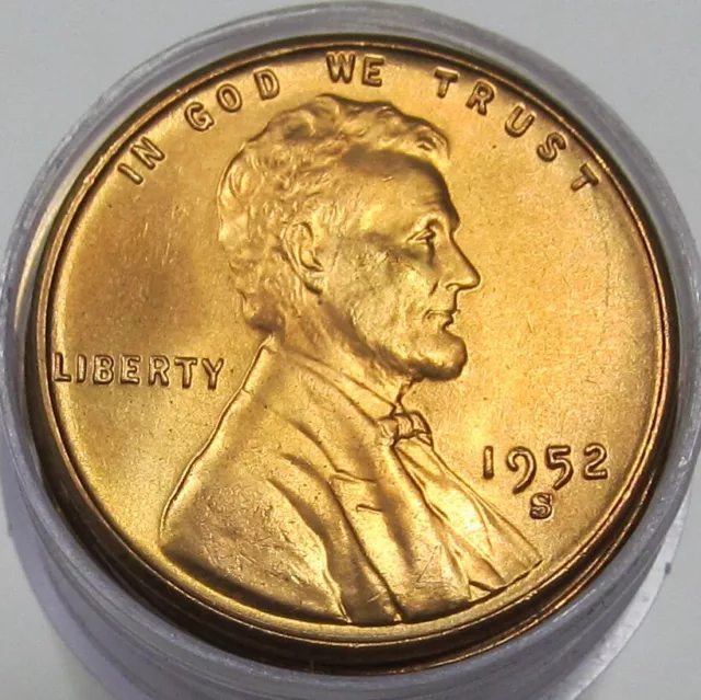 1952-S Lincoln Cents/Wheat Penny BU Roll of Choice Uncirculated Pennies 50 Coins