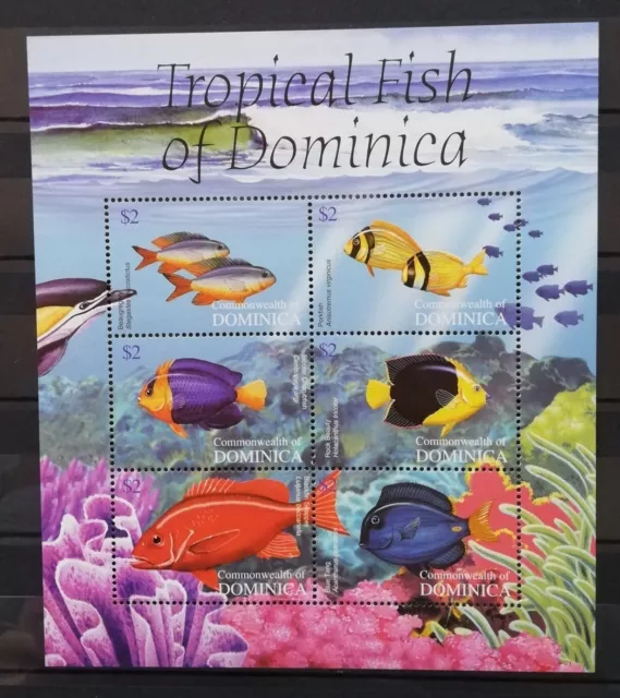 DOMINICA-The Caribbean- FISHES -1 M/Sh.-MNH**,DOM 012