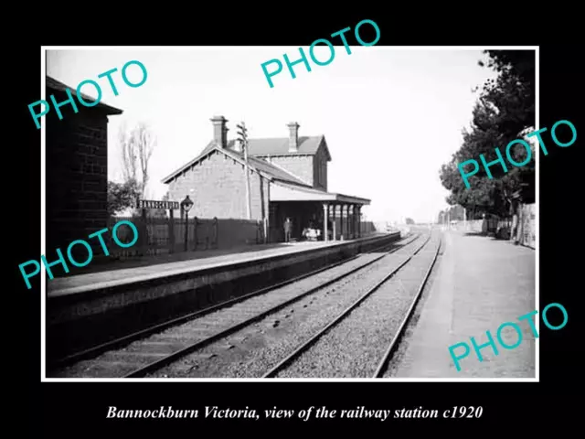 Old Large Historic Photo Of Bannockburn Victoria The Railway Station 1920