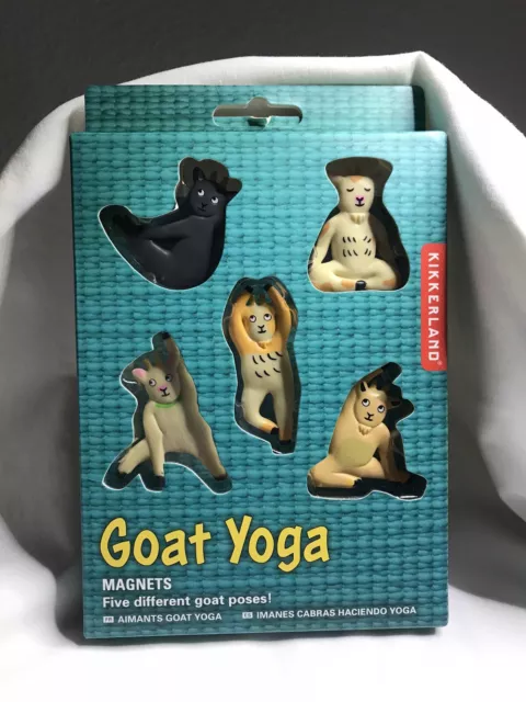 Kikkerland Goat Yoga Magnet Set Of 5 ~ NEW ~ Netherlands