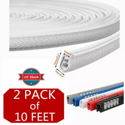 20 Feet Car Door Edge Trim White Strip  Lock Guard Moulding Rubber Seal