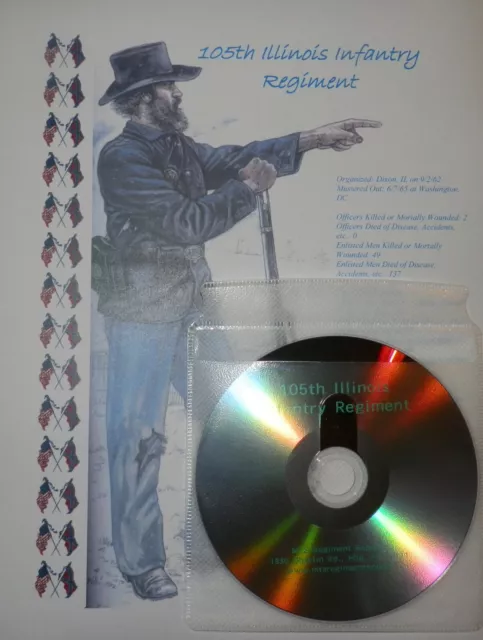 Civil War History of the 105th Illinois Infantry Regiment on a CD/DVD