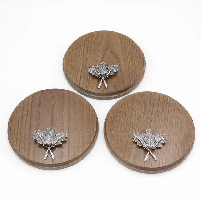 3x Placa de Jabalí Tablero Keiler Redondo Braun Af 17cm 3 Hoja Roble Portada 4 2