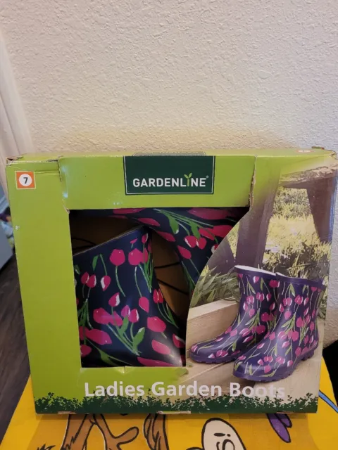 Gardenline Rubber Garden Ankle Boots Women's Floral Size 7