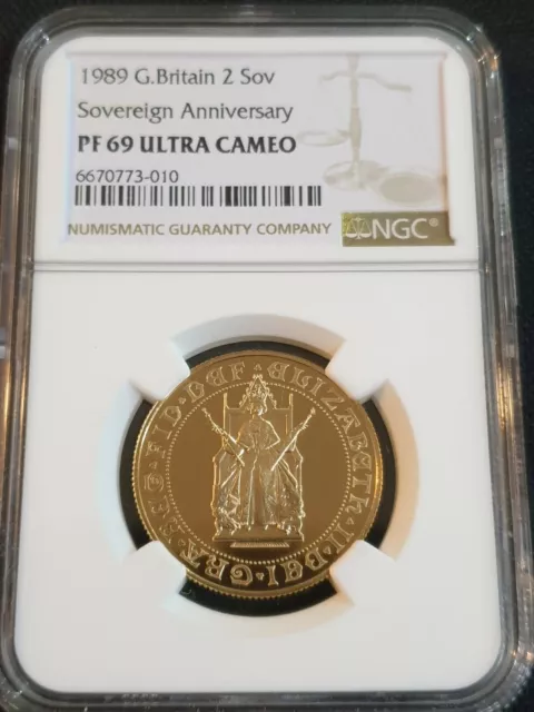 1989 Gold Proof Double 2 Sov PF69 NGC Certified Graded Sovereign