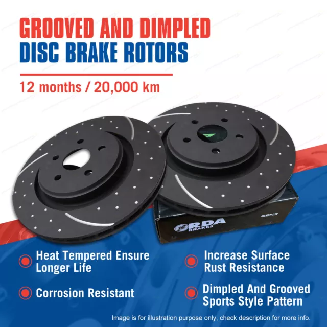 Rear Slotted Disc Brake Rotors for Holden Commodore VQ VB VS Toyota Lexcen