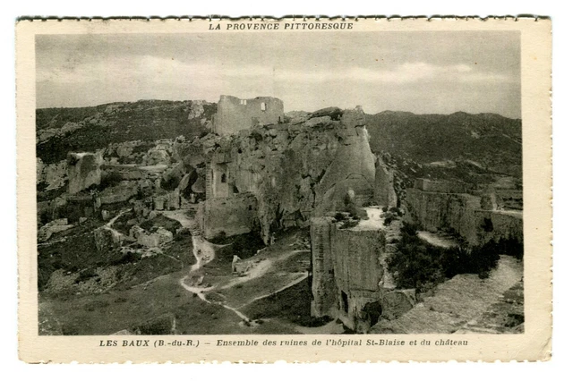 CPA 13 Bouche-du-Rhône Les Baux Set des ruins de l'Hôpital St-Blaise