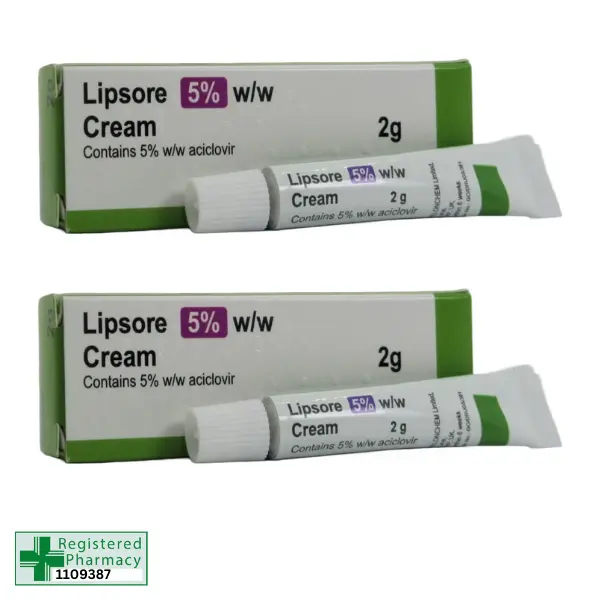 2 x Cold Sore Cream (Virasorb) 5% w/w 2g - Lip Virus Treatment