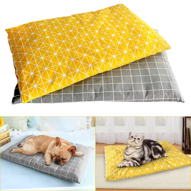 Hundebett Katzen Hundekissen Hundesofa Katzenbett für kleine Hunde Grau Gelb XL