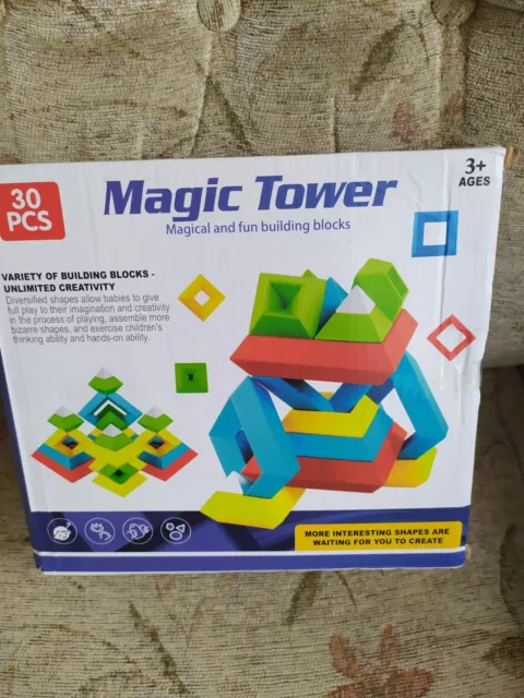 Kids Children Stacking Building Blocks Magic Tower Smooth Baby Play Toy Gifts