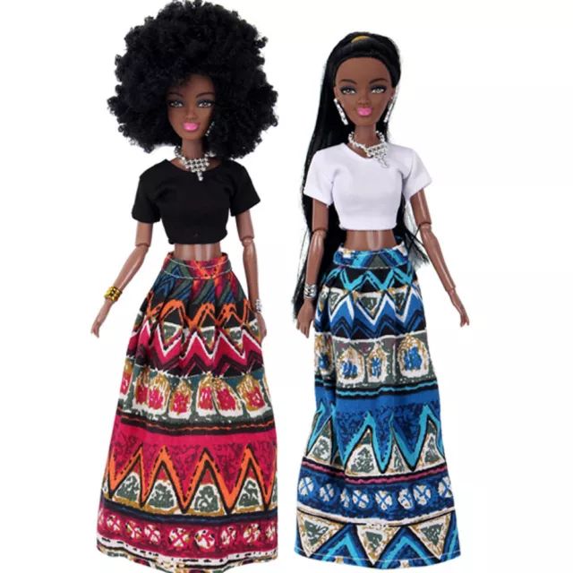 Baby Girls Movable Joint African Dolls Toy Black Doll Best Toys Dress Up Toys AU