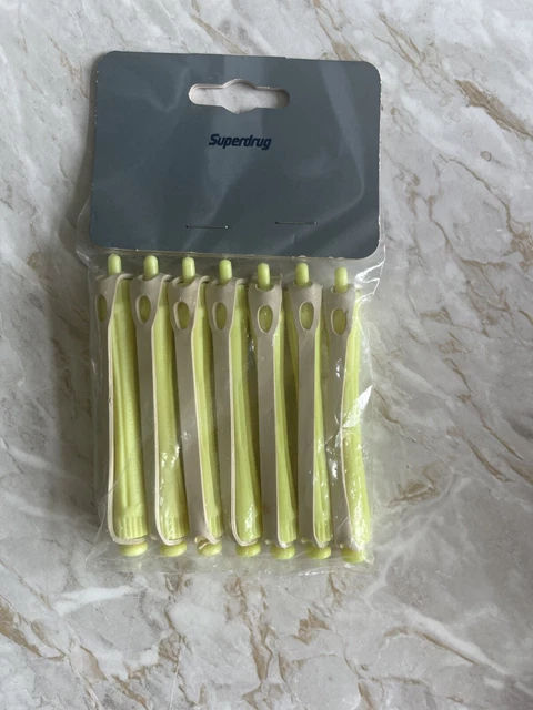 RETRO VINTAGE 7 yellow Hair Perm Rods Rollers NEW Superdrug 4.99 PicClick UK