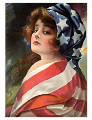 Vintage Image Victorian Woman American Lady Liberty Waterslide Decals WOM956