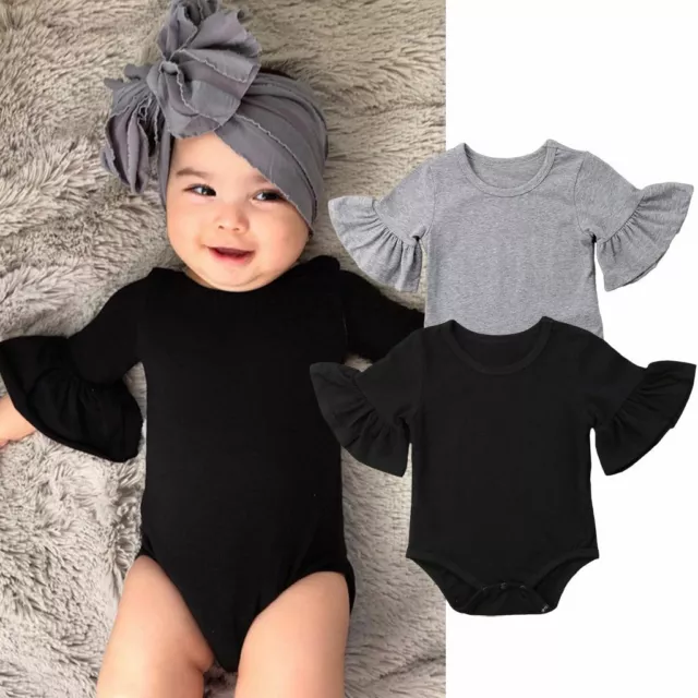 Infant Newborn Baby Girl Romper Tops Jumpsuit Pants Headband Outfits Clothes Set
