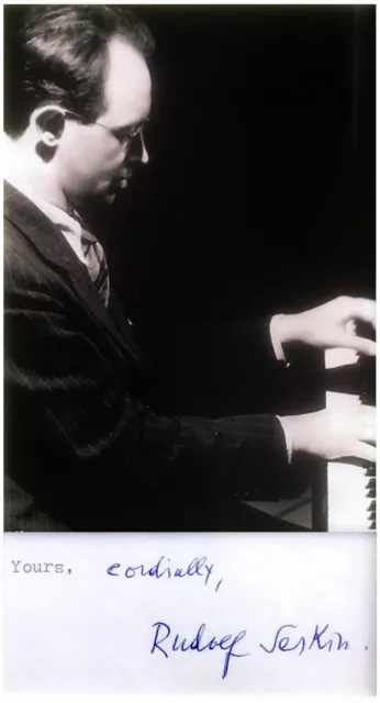 Pianist RUDOLF SERKIN Hand SIGNED AUTOGRAPH + PHOTO + MAT Jewish PIANO Beethoven