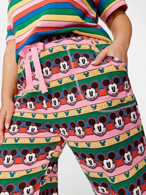 Peter Alexander Ladies Mickey Mouse Cotton Easy Pj Cuff Stretch Pant  Size M