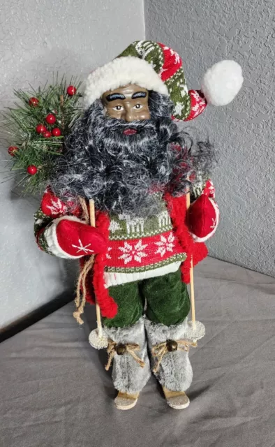 North Pole Trading Black African American Victorian Santa Claus 18" Christmas