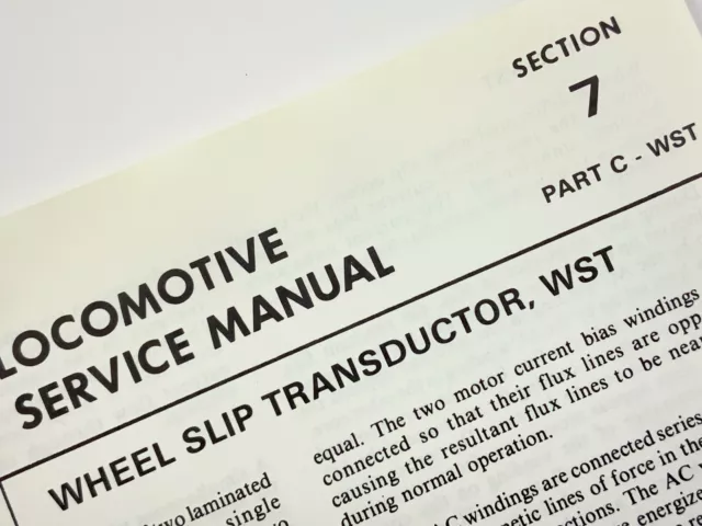 Wheel Slip Transductor WST Locomotive Service Manual SD40-2 1983 EMD AA237