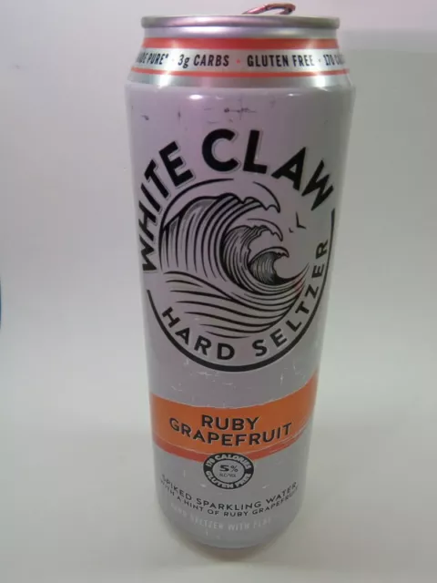 Craft BEER Empty Can: WHITE CLAW Hard Seltzer Ruby Grapefruit; Chicago, ILLINOIS