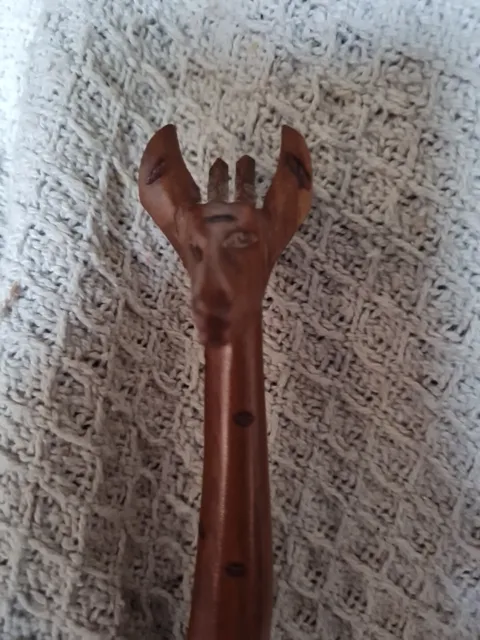 Two Hand Made Carved Wooden Giraffe Safari Africa Animal Figure Sculpture.