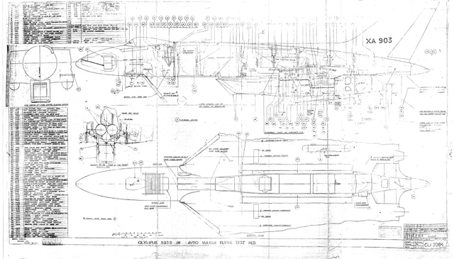 AVRO VULCAN BOMBER Technical Drawings Blueprint Plans Detailed Archive ...