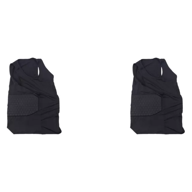 2X Chaleco Acolchado Protector de Costilla para Hombre Camisa de Compresión3009