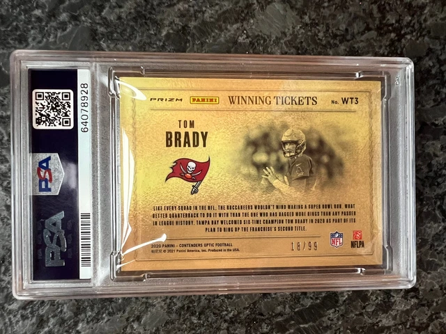 2020 Panini Contenders Optic Winning Tickets Tom Brady Blue 18/99 PSA 10 2