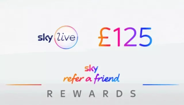 £125 Voucher Reward Code - Sky TV, Glass, Stream, Q or Broadband