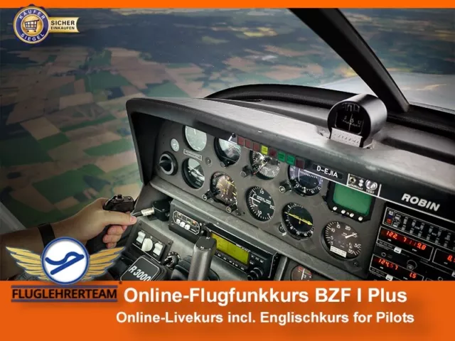 Online Flugfunkkurs BZF 1 Plus - DE+EN - Livekurs mit Fluglehrer + Englisch Kurs