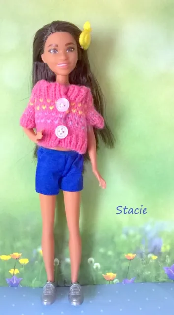 Barbie Team Stacie Doll Brunette with straight hair *Redressed*