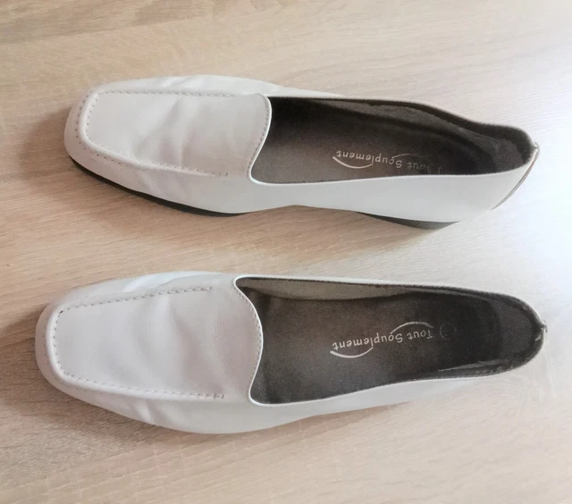Slippers type mocassins blancs 41