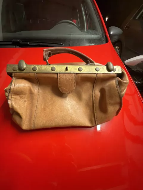 Ledertasche,Arzttasche,Hebammentasche,Doktorkoffer,Echt Leder,antik,Vintage,Erbe