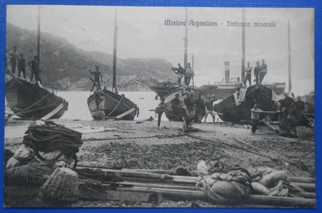 Cartolina Miniera Argentiera imbarco minerale