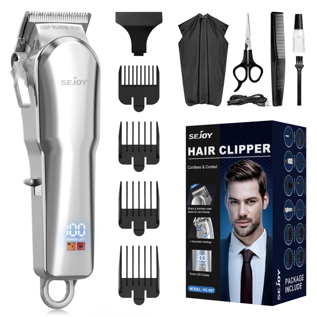 Professional Hair Trimmer Cordless Hair Clipper for Men Barber Hair Grooming Kit